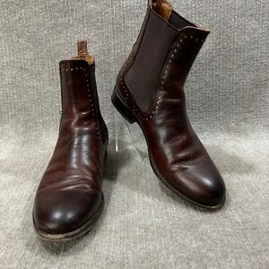 Frye Studded Dark Brown Leather Chelsea Boots Women's Size 6.5B